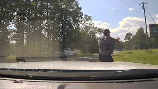 Deputy dives under crashing car