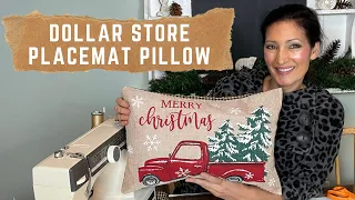 Make Pillows from Dollar Store Placemats GREAT Gift IDEA! How to Video.