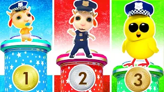 Rescue Team Challenge & Little Cops | Funny Kids Songs + Cartoon for Kids | Dolly and Friends 3D