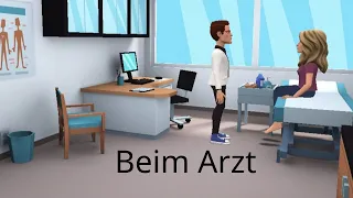 Beim Arzt (Dialog A1) / At The Doctor (German Conversation) / محادثه عند الطبيب باللغةالالمانية