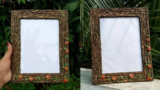 Photo frame | photo frame making at home | cardboard photo frame | frame making | tissue paper frame