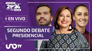 Segundo debate presidencial. Jorge Álvarez Máynez, Xóchitl Gálvez y Claudia Sheinbaum