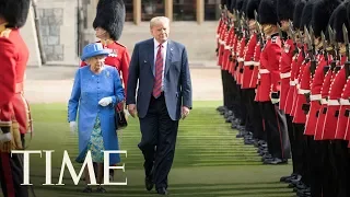 President Trump And First Lady Greeted By Queen Elizabeth, Members Of The Royal Family | TIME