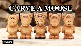 How to Carve a Character Moose -Full Woodcarving Tutorial