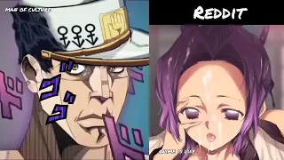 Anime x Reddit (the rock reaction meme) Demon Slayer version