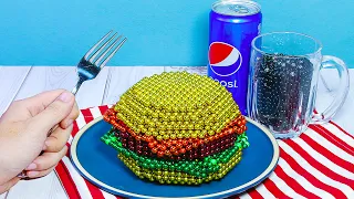 How To Make Perfect Burger From Magnetic Balls - DIY Stop Motion Cooking ASMR Magnet