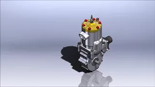 SolidWorks Running 2 stroke Engine