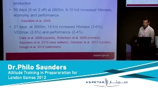 Altitude Training in Prepararation for London Games 2012 by Dr.Philo Saunders-24March2013