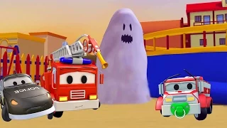 Patrula masinilor si fantoma în Orasul Masinilor Camion de Pompieri si Masina de Politie | Halloween