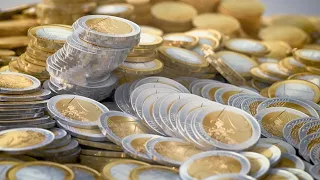 Euro Coins Simulation (Euro mince) V2  3D Animation / FREE Download Video / No Copyright (Cinema 4D)