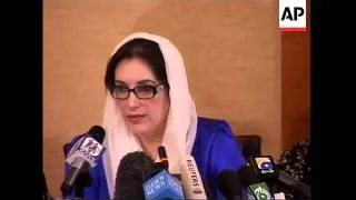 Benazir Bhutto gives presser ahead of return to Pakistan