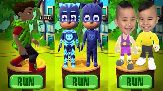 Tag with PJ Masks Catboy vs CKN Toys Car Hero Run vs PAW Patrol Ryder Runner - Gameplay