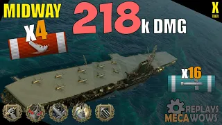 Midway 4 Kills & 218k Damage | World of Warships Gameplay