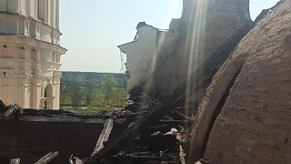 Как выглядит крыша костела в Будславе после пожара