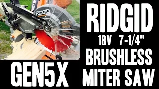 RIDGID Gen5X 18-Volt 7-1/4" Cordless Brushless Dual Bevel Sliding Miter Saw R48607K