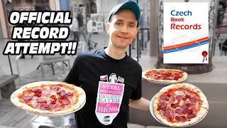 Pizza Record Eating Attempt to Czech Book of Records!!