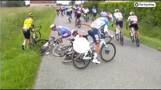 RESUMEN 1 ETAPA CRITERIUM DAUPHINE 2024 BESTIAL CAIDA REMCO SE SALVA