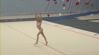 Floor routine Level 6 Viktoria Bukareva 8 years regionals competition San Diego rhythmic gymnastics