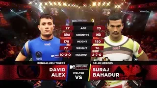 Bengaluru Tigers Vs Delhi Heroes | MTV Super Fight League | David Alex Vs Suraj Bahadur | SFL