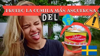 🤮PROBANDO LA COMIDA MÁS APESTOSA  *DEL MUNDO* (SURSTRÖMMING SUECO)🇸🇪