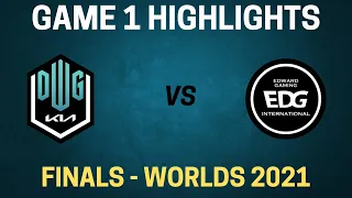 DK vs EDG Highlights - Game 1 - Finals - Worlds 2021