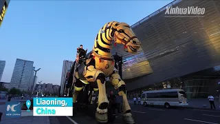 50-ton giant "horse" displayed at Summer Davos venue