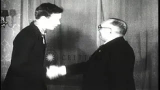 Colonel Lindbergh awarded Legion of Honor. HD Stock Footage