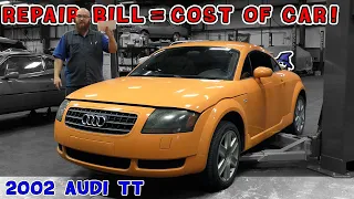 Routine service finds huge problems. What did the CAR WIZARD find on 2002 TT that equals car's value