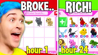 *BROKE* To *RICH* In 24 Hours Adopt Me CHALLENGE!! Poor Noob Has *SHOCKING TRANSFORMATION* (Roblox)