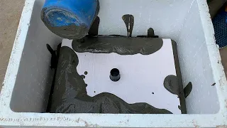 How to make a concrete sink stone bathroom sink from cement - DIY concrete sink