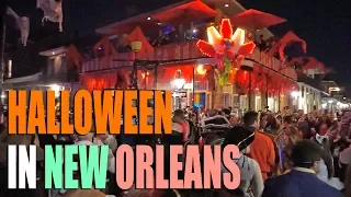 Halloween in New Orleans French Quarter - Crazy Costumes and Street Closing Block Parties