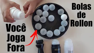 IDEIA INCRÍVEL😱 BOLAS de Desodorante Roll-on.Decoração ARTESANATO FAÇA E VENDA. Reciclagem criativa