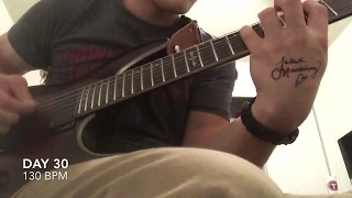 A kid practices guitar for 100 days (sweep picking)