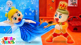 HOT VS COLD ROOM Challenge | Fire Prince VS Frozen Elsa Princess | Brother on Fire VS Icy Sister