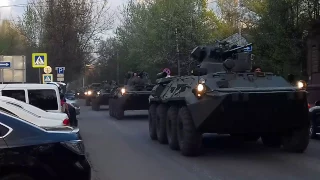 Парад Победы(репетиция). Тула. ул.Пушкинская. 02.05.2017