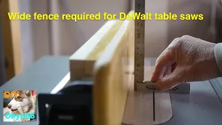 Wide fence required for DeWalt table saws