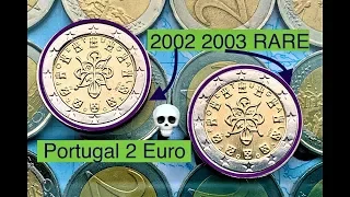 Portugal 2 Euro 2002 2003 euro coins - RARE beauty coins