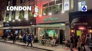 London Night Walk 🇬🇧 Piccadilly Circus, 🎄 Leicester Square to SOHO | Central London Walking Tour HDR