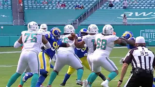 Aaron Donald Ends Tua Tagovailoa's First Drive As Starter With Strip-sack | Rams vs Dolphins| Week 8