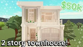 50k Bloxburg TownHouse Build: 2 Story Tutorial *WITH VOICE*