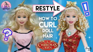 Restyling Eden Starling Barbie Doll Hair + Dress Repaint | How To Curl Doll Hair Tutorial