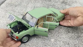 MERCEDES BENZ W123 200 1982 GREEN NOREV metal diecast model 1:18 unboxing