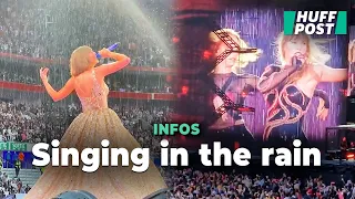 Au concert de Taylor Swift à Lyon, la chanteuse n’a pas échappé à la pluie et la météo maussade