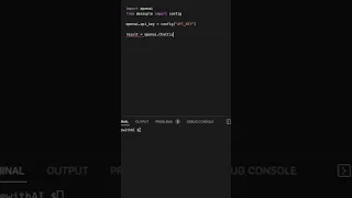 chatGPT in python using openAI API