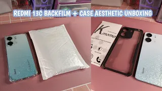 REDMI 13C BACKFILM + CASE AESTHETIC UNBOXING ✨🌸💜 #redmi13c