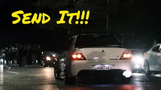 Insane Tuner Cars Leaving Car Meets at Rainy Night, POLICE Completely Give Up!