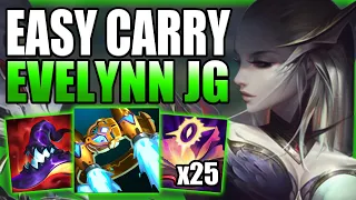 THIS IS HOW EVELYNN JUNGLE CAN CARRY GAMES EASILY! - Best Build/Runes S+ Guide - League of Legends