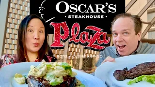 The BEST Steak at The Plaza Hotel OSCAR STYLE! Oscar's Steakhouse Downtown Las Vegas