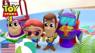 Toy Story 4 Friends Pool Party Water Slide Woody Buzz Lightyear New Movie Toys English