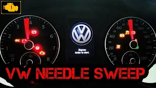 How to activate VW needle sweep VCDS,Indicator celebration